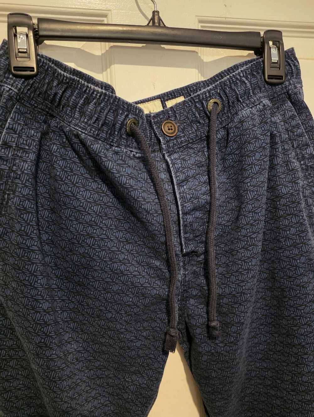 Men's Abercrombie & Fitch Navy Patterned Drawstring Joggers